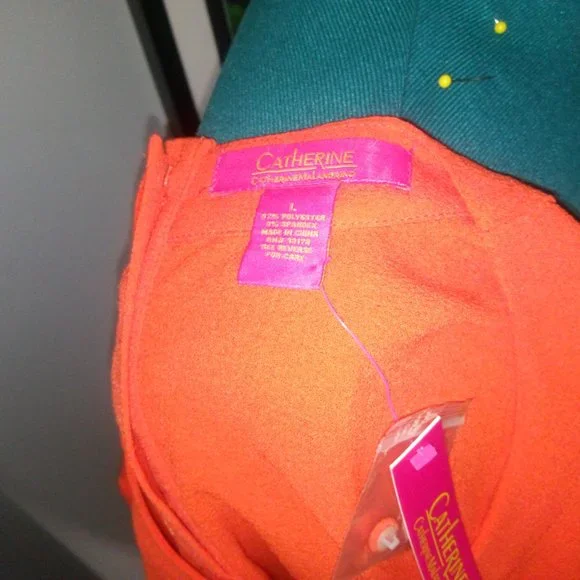 Catherine Malandrino Bright Orange Blouse Sz L NWT - Picture 10 of 12